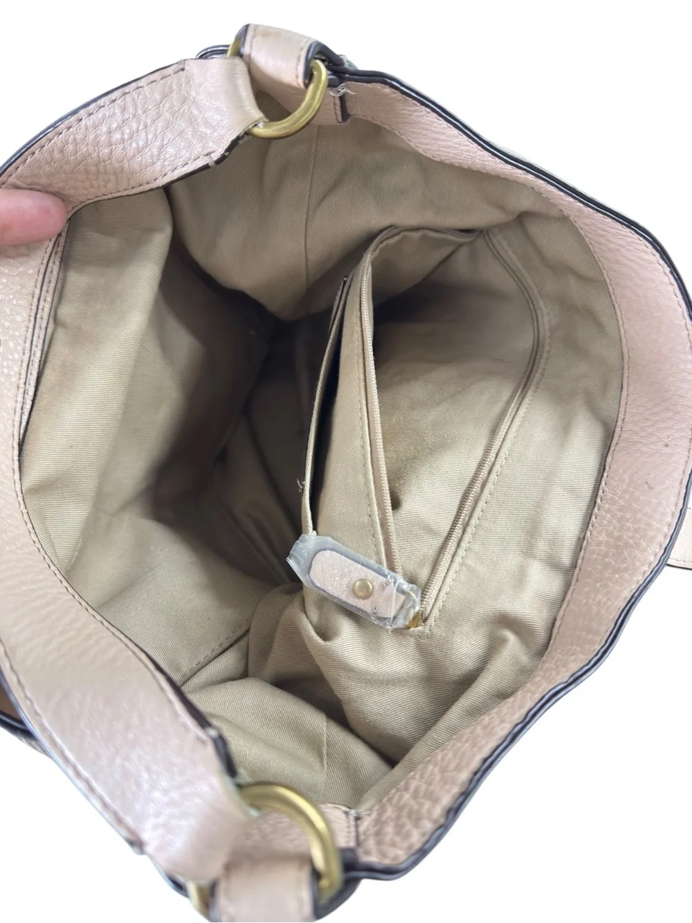 J. Crew Signet Leather Hobo Bag #H3879 Cream, everyday, career, italian leather